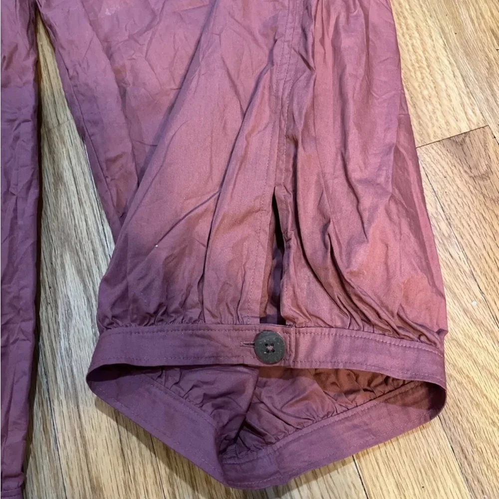 Anthropologie High Rise Draw String Pants Raspberry Small - Picture 2 of 3